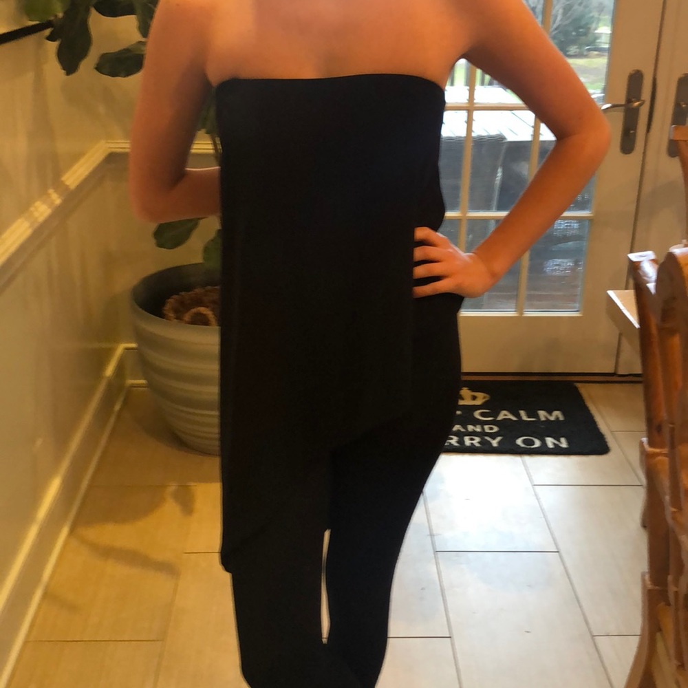 Intermix Black strapless long/short top